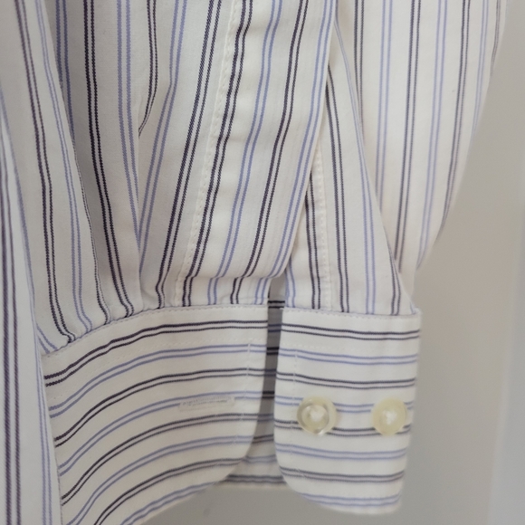Women's Pinstriped Button Down Blouse Sz 18 W Lands End - Picture 5 of 8